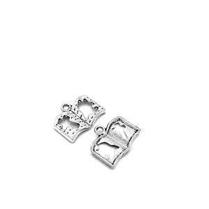 50pcs Bibles charms pendant,book charm,book pendant---13x17mm Antique silver DIY Jewelry Craft Base Material
