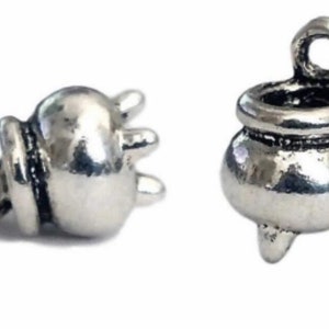 10pcs 3D Witch's cauldron Charms Pendant12 x 8mm Antique silver/Antique bronze DIY Craft base material image 3
