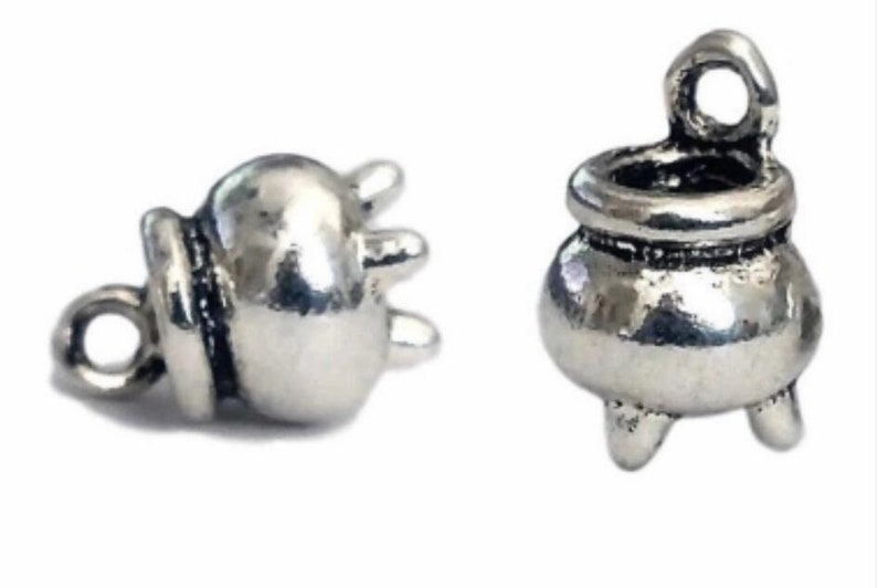 10pcs 3D Witch's cauldron Charms Pendant12 x 8mm Antique silver/Antique bronze DIY Craft base material image 3