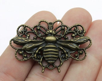 5pcs Bee Charms Pendant---30x47mm Atique Bronze/Antique Silver DIY Jewelry Making Base Material