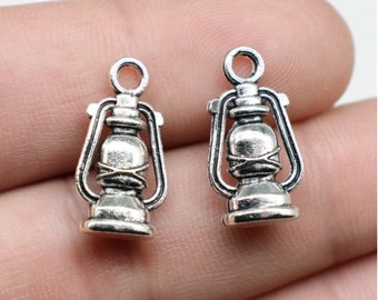 20pcs Old oil lamp charms pendant--- 20x10x6mm Antique silver DIY jewelry handmade base material