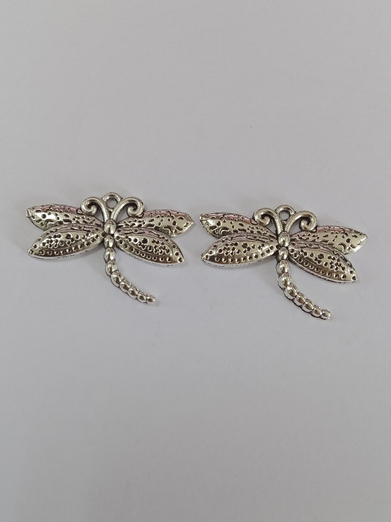 10pcs Dragonfly charms pendant17x25mm Antique silver DIY jewelry handamde base material image 5