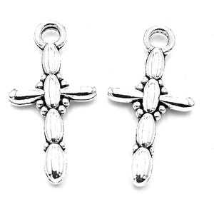 25pcs Cross charms pendant---13x19mm Antique silver DIY jewelry handmade base material