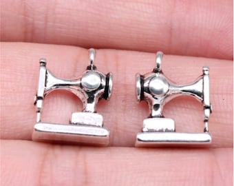 10pcs Sewing Machine Charms Pendant 15x12mm Antique Silver/Antique Bronze DIY Jewelry Making Ornament Accessories