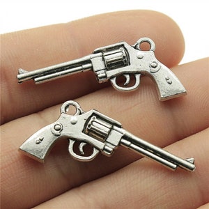 10PCS Revolvers charms pendant---35x15mm Antique silver DIY jewelry handmade base material