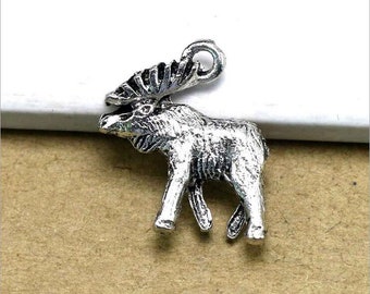 10pcs Moose charms pendant 16x18mm---Antique silver DIY jewelry handmade base material