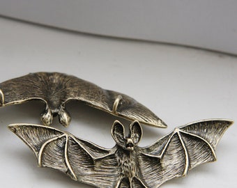 2pcs 3D Bat Charms Pendant 78x26mm Bronze DIY Jewelry Making Ornament Accessories