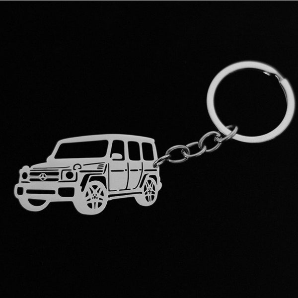 Mercedes Benz G Schlüsselanhänger Edelstahl Silber Autoschlüsselring für Vatertagsgeschenk