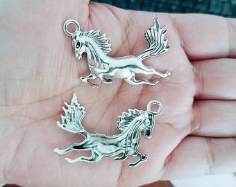 5pcs Galloping horse charms pendant 51x32mm antique silver  DIY jewelry handmade base material