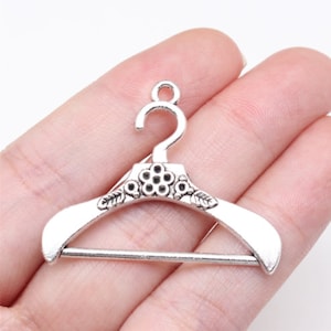 10pcs Clothes Hanger Charms Pendant 30x37mm Antique Silver/Antique Bronze DIY Jewelry Making Ornament Accessories Antique Silver