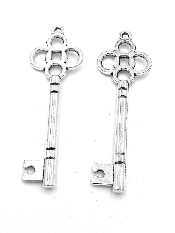10pcs Treasure box key charms pendant41x15mm Antique silver Etsy