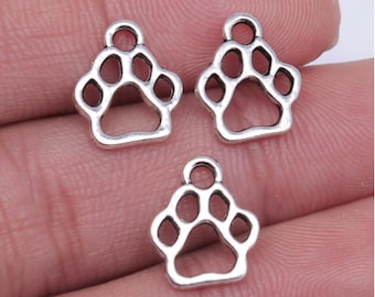 50 pièces pendentif à breloques griffes de chien ---13x11 mm argent antique/bronze antique bijoux à bricoler soi-même fait main matériau de base