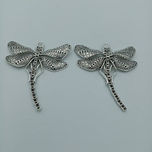 10pcs Dragonfly Charms Pendant 50x55mm Antique Silver DIY Jewelry Making Ornament Accessories image 7