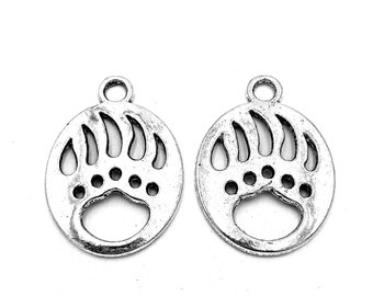 10pcs Bear's paw charms pendant---30x22mm Antique silver DIY jewelry handmade base material