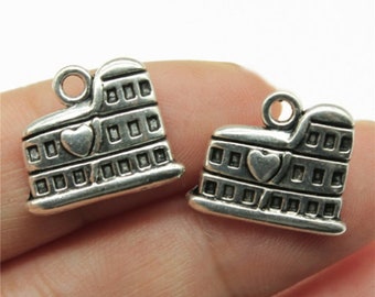 30pcs The Roman Colosseum charms pendant 13x16mm antique silver DIY jewelry handmade base material