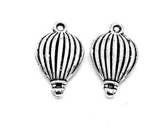 10 STKS Hot Air Balloon charms hanger --- 21x13mm Antiek zilveren DIY sieraden handgemaakte basismateriaal