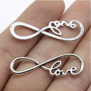 20pcs 8 infinite love charms---39x15mm Antique silver DIY jewelry handmade base material
