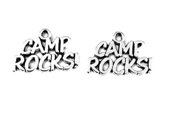 20pcs character "CAMP ROCKS" charms pendant---13x21mm Antique silver jewelry craft handmade base material