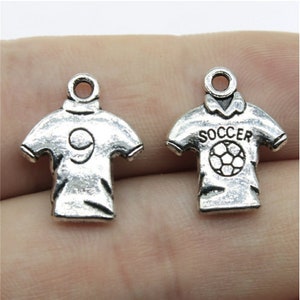 10pcs No.9 Soccer Jersey charms pendant---19x15mm Antique silver DIY jewelry handmade base material