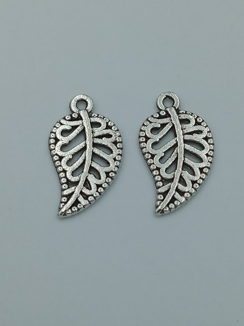 50pcs leaves charms pendant---18x10mm Antique silver DIY jewelry handmade base material