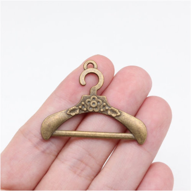 10pcs Clothes Hanger Charms Pendant 30x37mm Antique Silver/Antique Bronze DIY Jewelry Making Ornament Accessories Antique Bronze