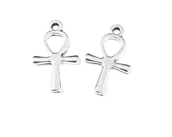 30pcs Ankh Cross charms pendant---21x13mm Antique silver DIY jewelry handmade base material