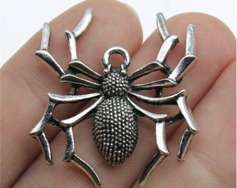10PCS Spider charms pendant---35x32mm Antique silver/Antique bronze DIY jewelry handmade base material