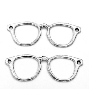 10pcs Glasses charms pendant---55x19mm Antique silver DIY jewelry handmade base material