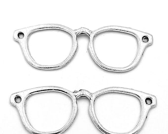 10pcs Glasses charms pendant---55x19mm Antique silver DIY jewelry handmade base material
