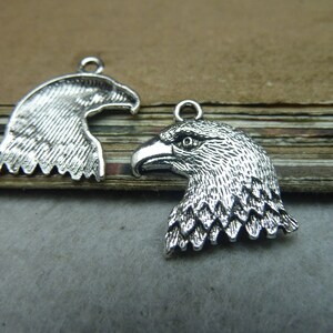 10pcs Eagle Charms Pendant 23x19mm Antique Silver DIY Jewelry Accessories image 2