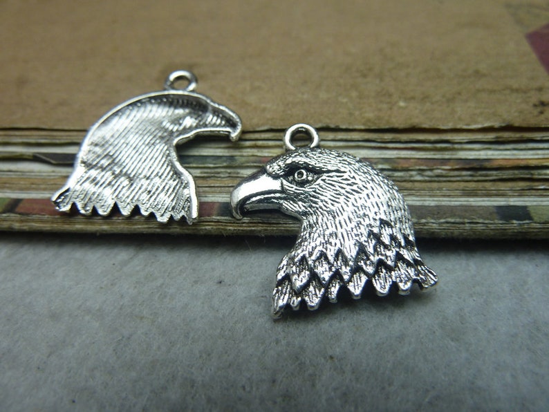 10pcs Eagle Charms Pendant 23x19mm Antique Silver DIY Jewelry Accessories image 2