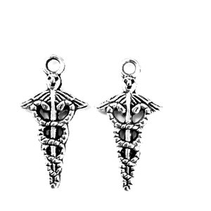 20pcs Skull Scepter charms pendant---23x11mm Antique silver DIY jewelry handmade base material