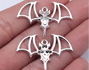 10pcs Vampire bats charms pendant---22x32mm Antique silver DIY jewelry handmade base material