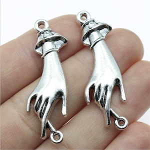 10 Stück Palm Charms Link --- 45 x 14 mm antikem Silber DIY Material für die Schmuckherstellung