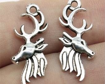 10pcs Deer charms pendant Elk Accessories---27x11mm antique silver DIY Material Jewelry Making Findings