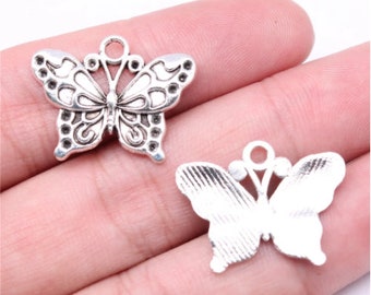 5pcs Charms 25x19mm Butterfly Charms For Jewelry Making DIY Jewelry Findings Antique Silver Color Alloy Charms Pendant