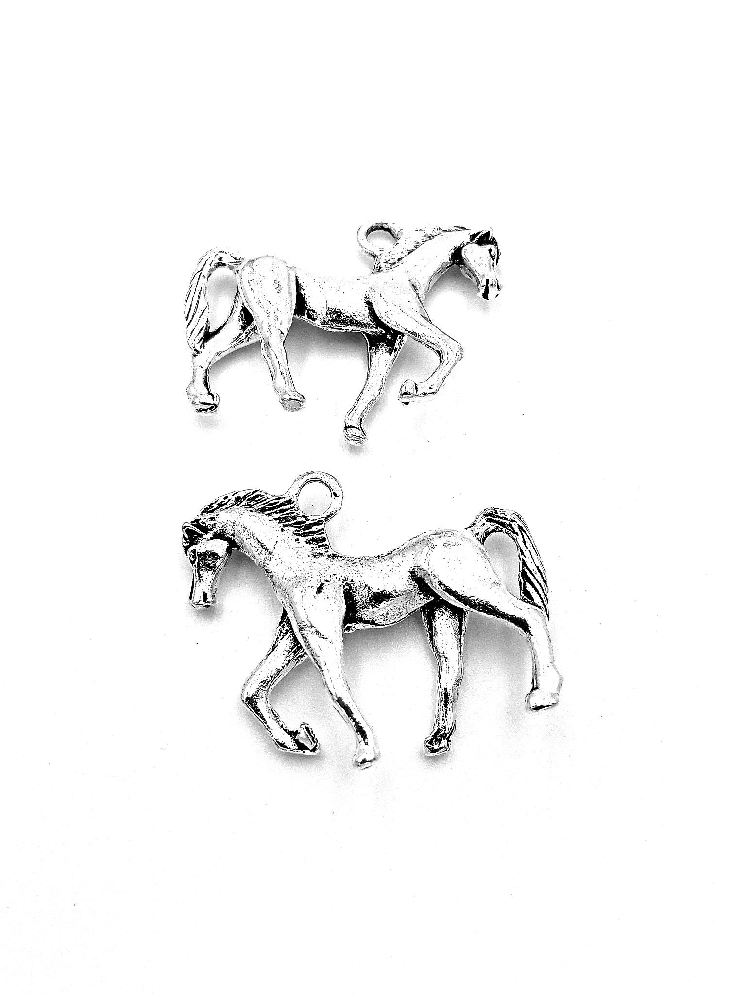 10pcs Horse Charms Pendant32x27mm Antique Silver DIY Etsy