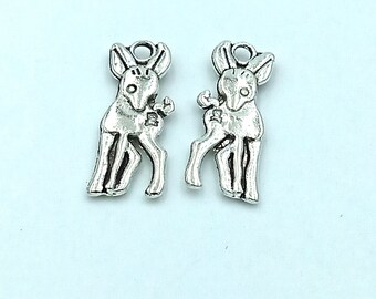 25pcs Deers charms pendant---17x7mm Antique silver DIY jewelry handmade base material
