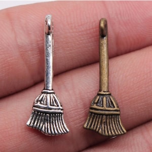 20pcs Wizard&#39;S Broom charms pendant---27x10mm Antique silver/Antique bronze For Jewelry Making Magician&#39;S Broom Pendants