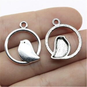 20pcs bird charms pendant---20mm Antique silver DIY jewelry handmade base material