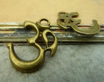 20pcs Yoga Symbol Pendant 23x28mm Antique Bronze DIY Jewelry Making Ornament Accessories