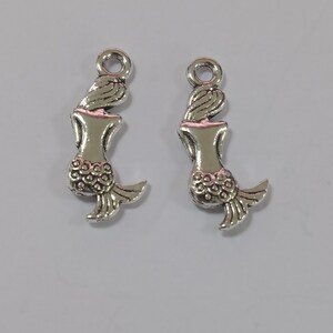 30PCS Mermaid charms pendant21x10mm Antique silver/Antique bronze DIY jewelry handmade base material image 8