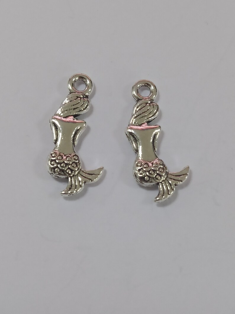 30PCS Mermaid charms pendant21x10mm Antique silver/Antique bronze DIY jewelry handmade base material image 8