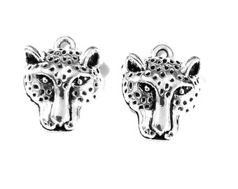 10pcs Leopard head charms pendant---19x15mm Antique silver DIY jewelry handmade base material