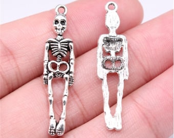 10pcs Skull Man charms pendant 38x7mm Antique silver DIY Jewelry Making Ornament Accessories