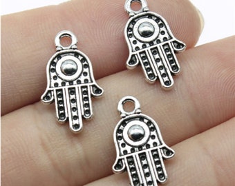 30pcs Lucky hand charms pendant---21x13mm Antique silver DIY jewelry handmade base material