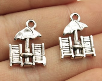 15pcs Beach chair charms pendant---20x14mm Antique silver DIY jewelry handmade base material