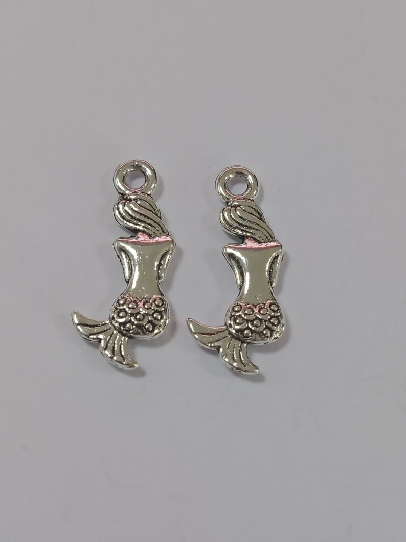 30PCS Mermaid charms pendant21x10mm Antique silver/Antique bronze DIY jewelry handmade base material image 6