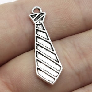 25pcs Tie charms pendant---30x9mm Antique silver/Antique Bronze DIY jewelry handmade base material