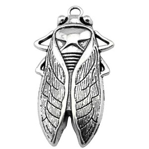 5pcs 34x62mm Zilver Cicada Insecten Charm Hanger afbeelding 5